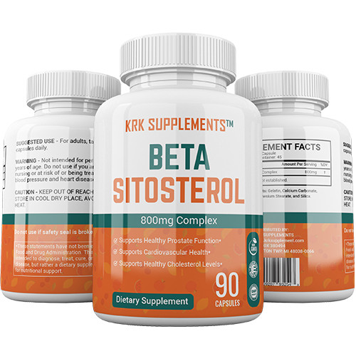 1 Bottle Beta Sitosterol 800mg Prostate Support Urinary Bladder KRK Supplements