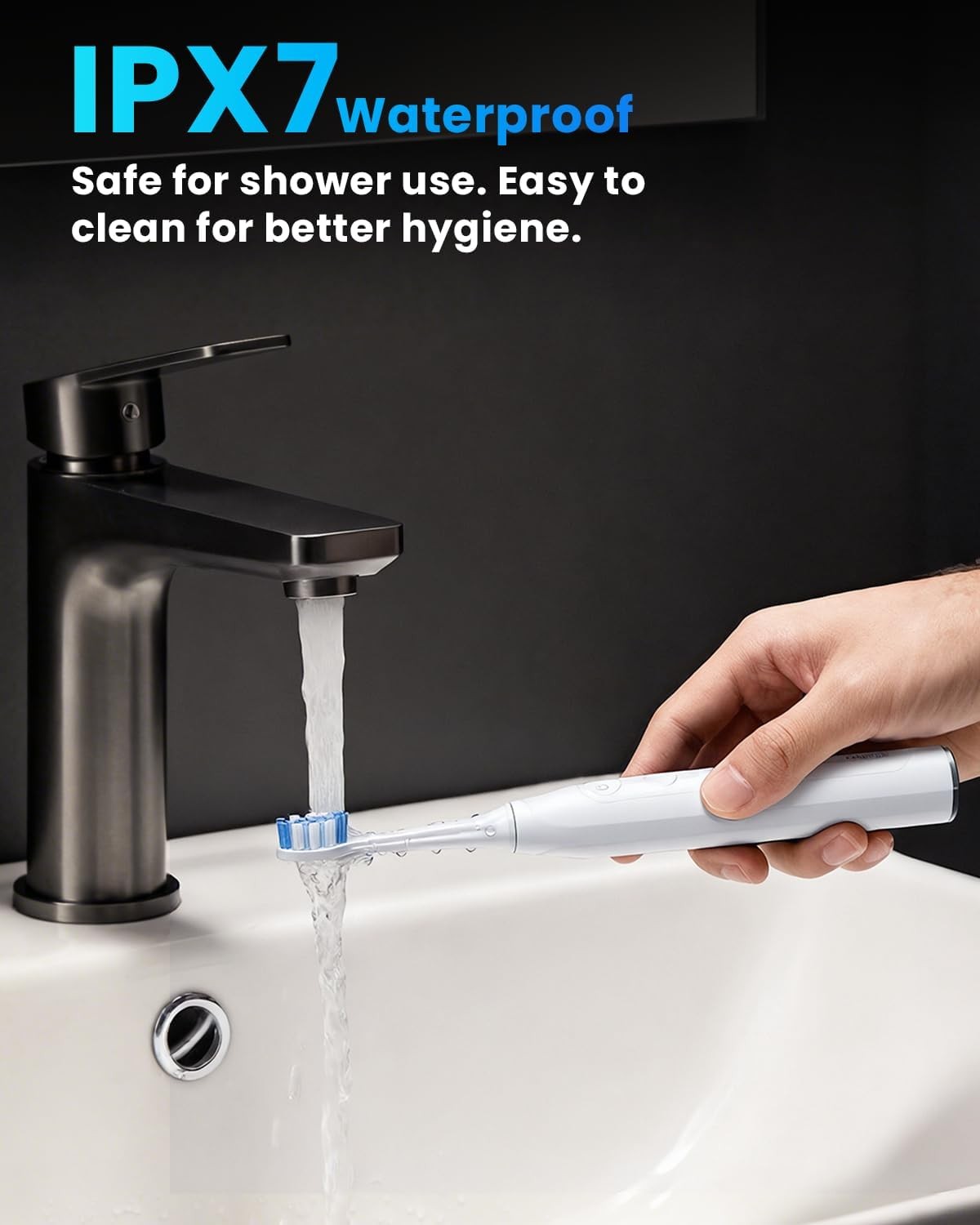 Onlyone Electric Toothbrush for Adults, 5 Modes, 8 Brush Heads, White