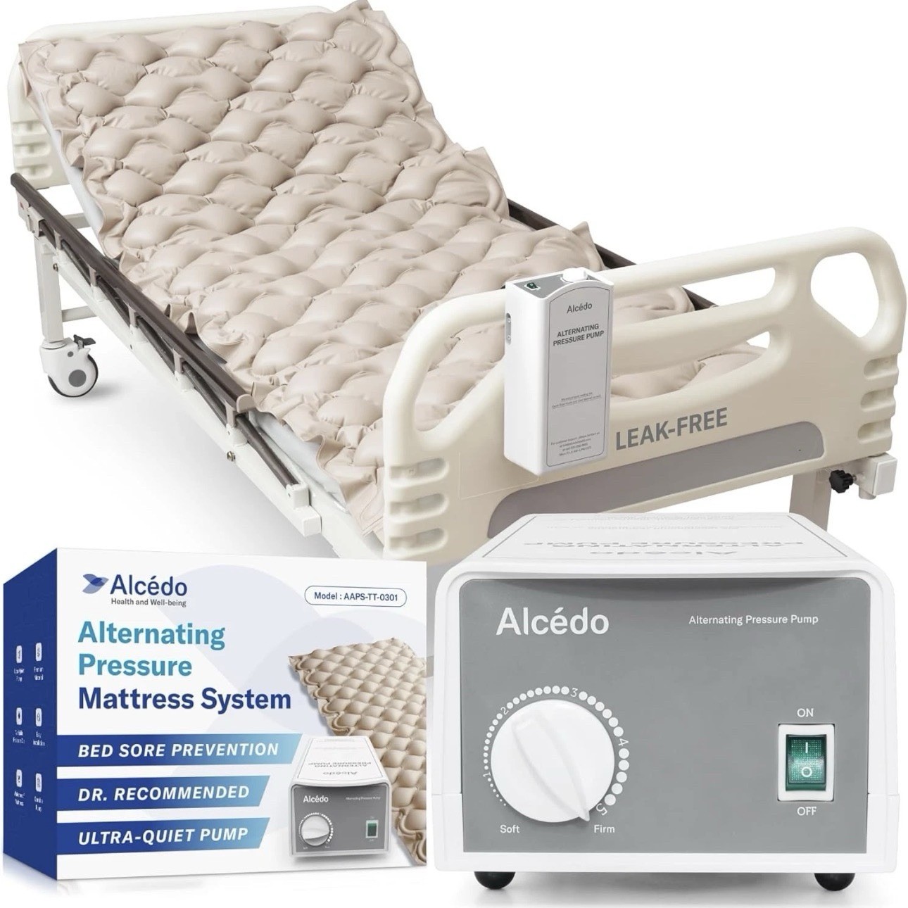 Alcedo Alternating Air Pressure Mattress Pad for Bed Sore and Ulcer Prevention