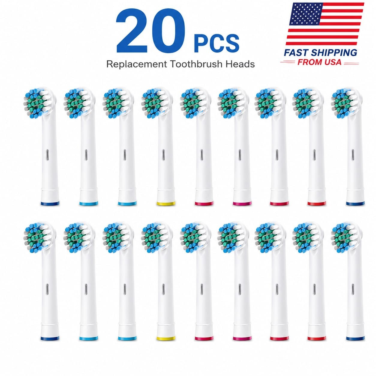 20 PCS Replacement Toothbrush Heads Compatible with Oral-B Braun Electric Brush