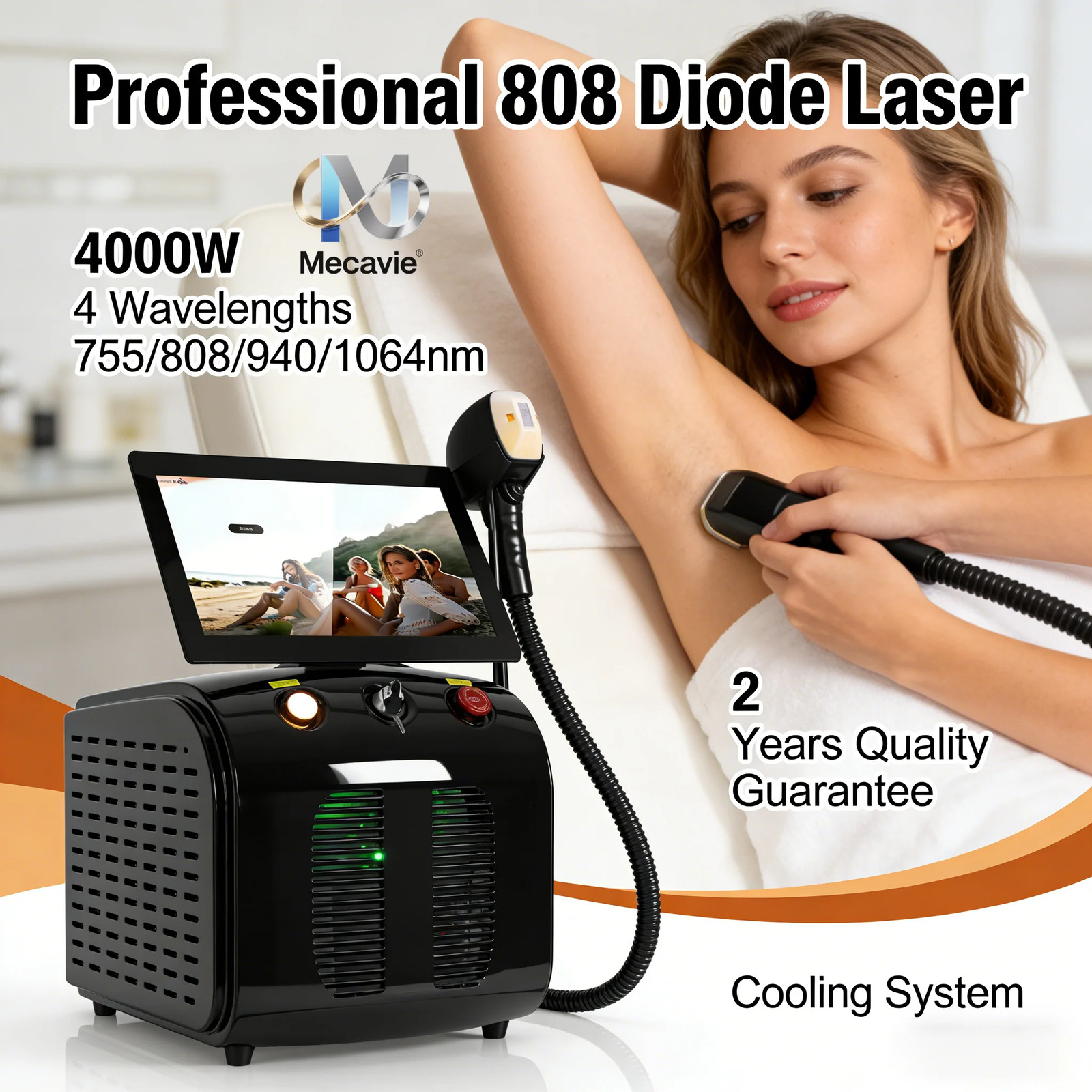 Permanent Depilation Diode Laser Hair Removal Beauty Machine 755 808 940 1064nm