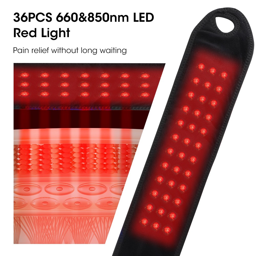 660nm & 850nm Red Light Therapy Wrist Heating Wrap Vibration Massage Pain Relief