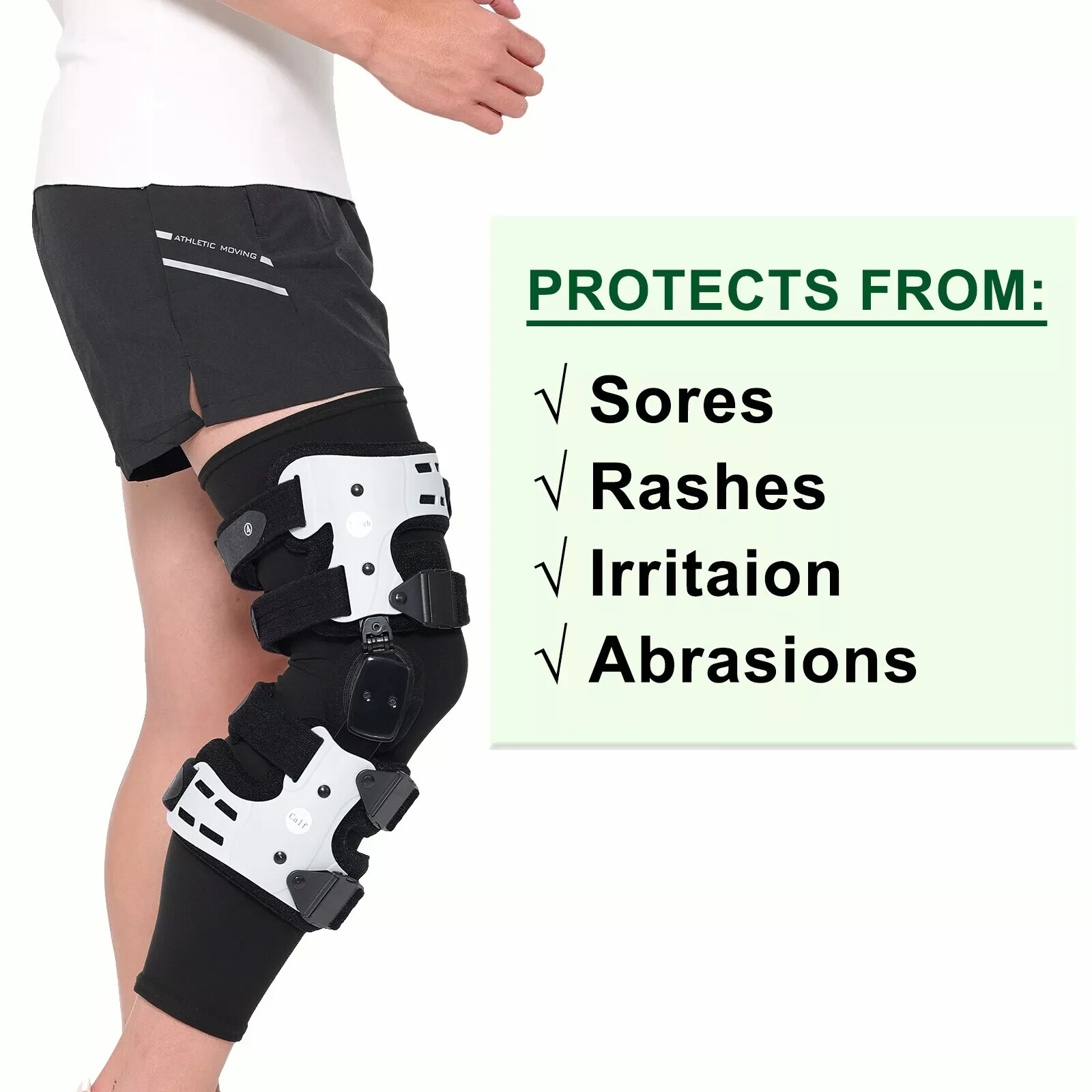 Knee Brace Undersleeve for Men & Women, Leg Sleeves for for Under Brace