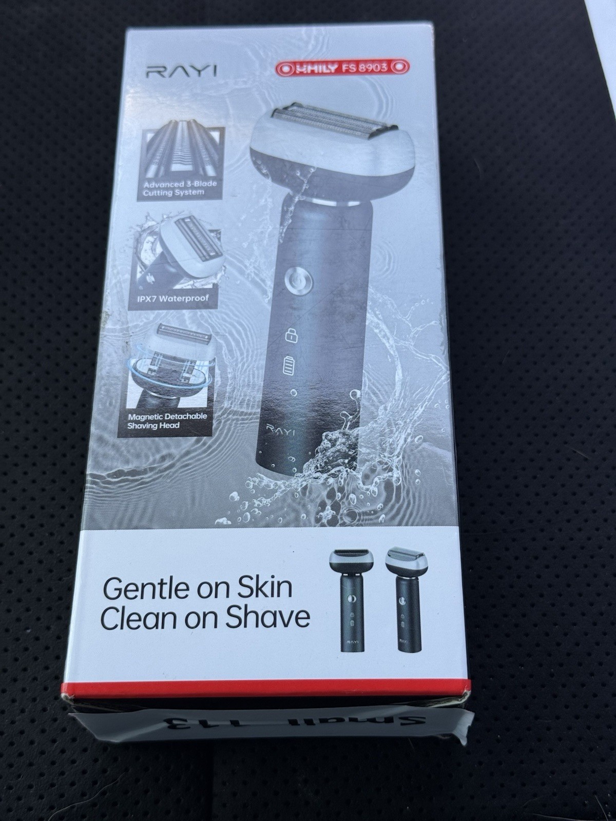 RAYI FS 8903 Men’s Facial Foil Shaver Gray IPX7 Wet/Dry Travel Lock USB