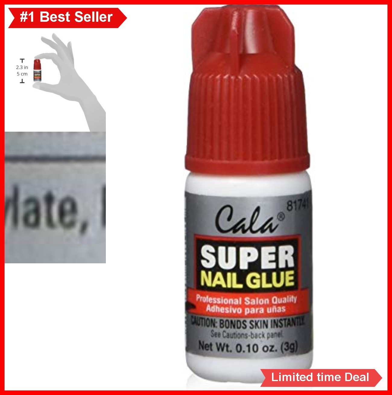 Nail Glue 12 Pack 0.1 Oz Strong Adhesive Acrylic False Nails Salon Quality Clear