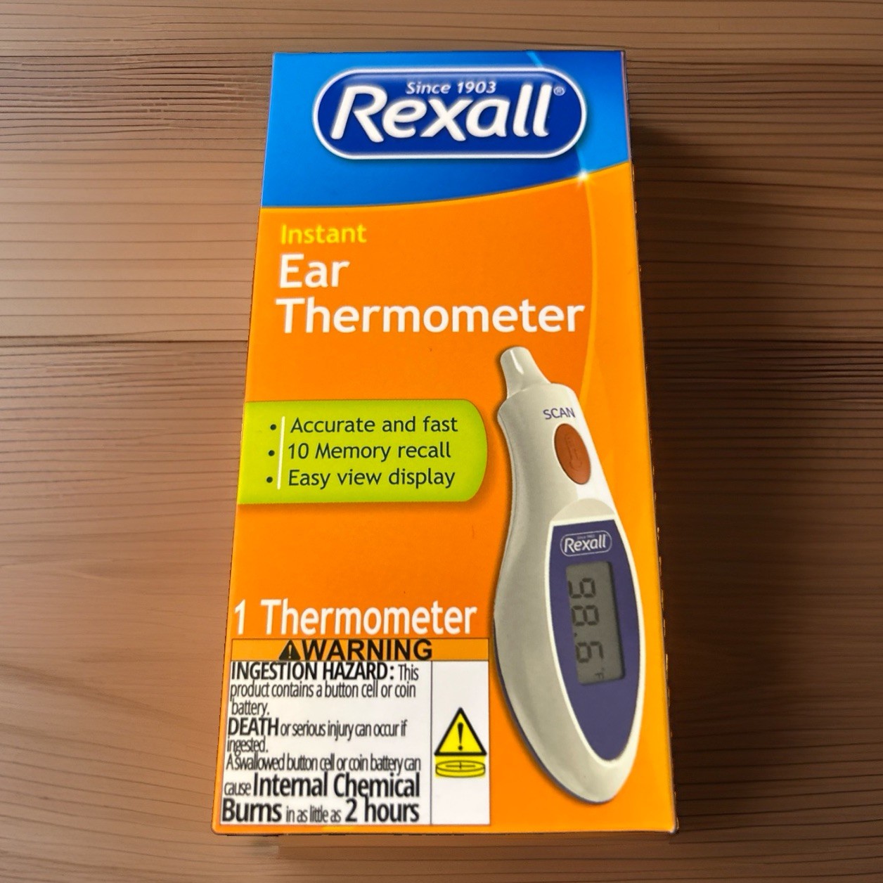 Rexall Instant Ear Thermometer Digital Infrared Baby Adult Fever Reader New
