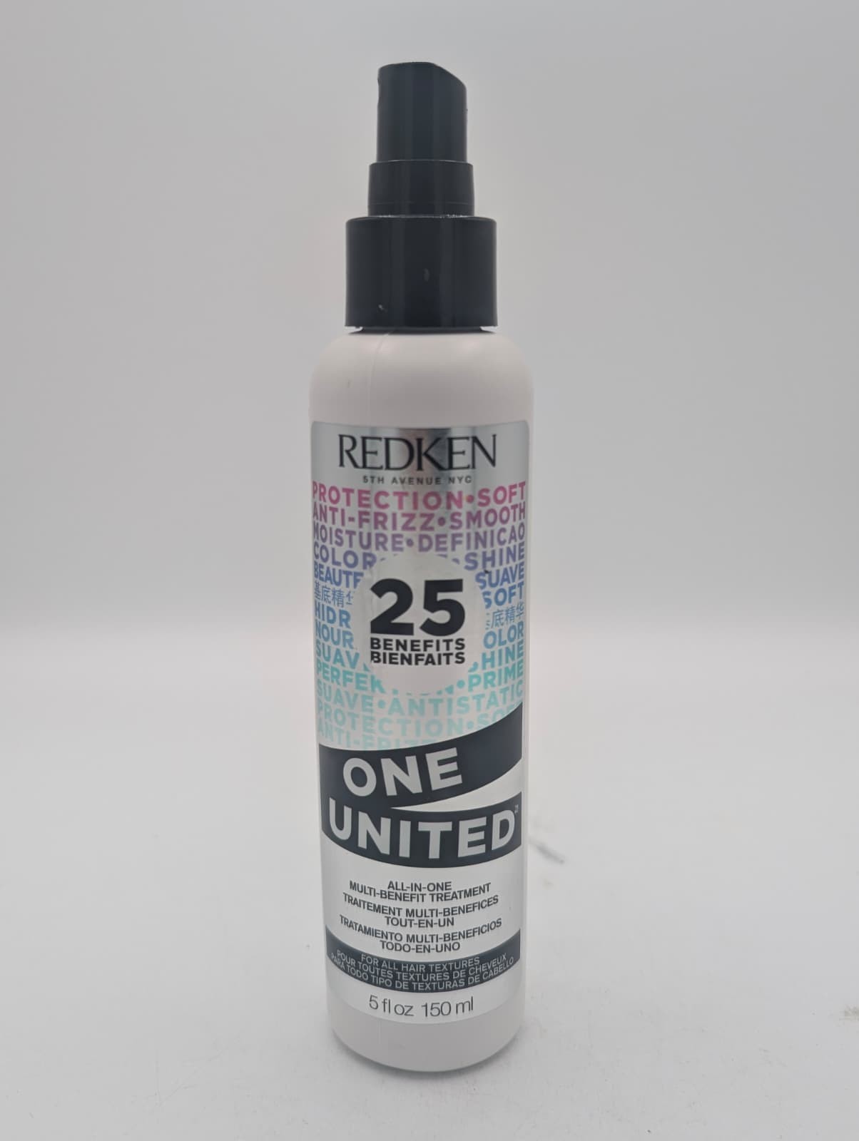 REDKEN ONE UNITED ALL-IN-ONE MULTI-BENEFIT TREATMENT 5 OZ, missing the lid