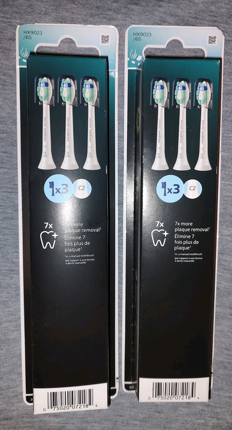 Philips Sonicare C2 Plaque Control Brush Heads HX9023/65 Pack of 3 x 2 Packs