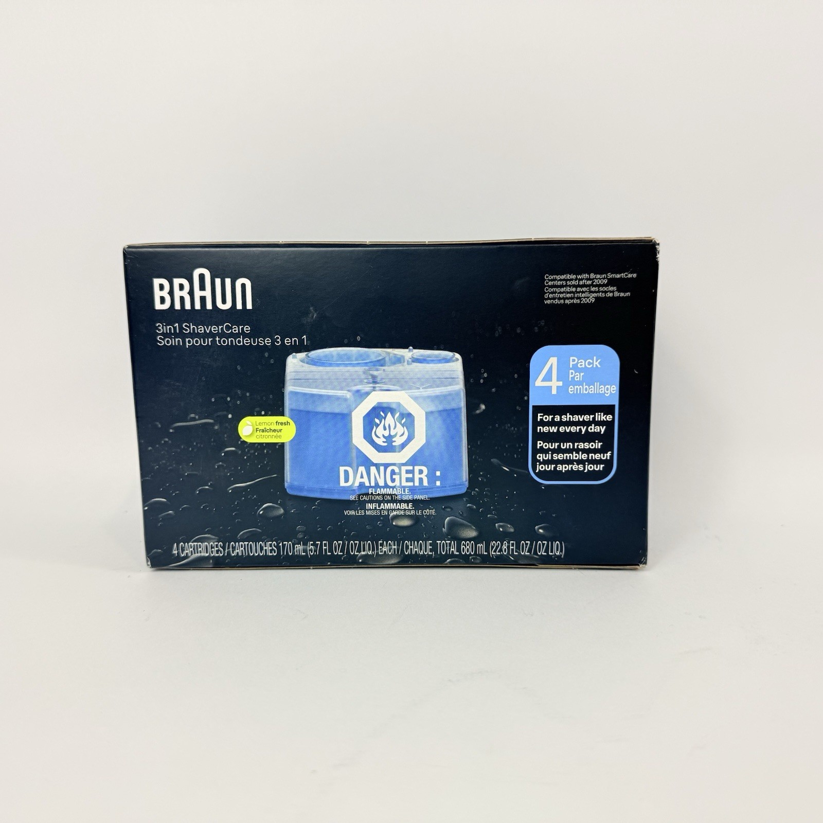 Braun Clean & Renew Refill Cartridges CCR 4 Pack Lemon Fresh Brand New Sealed