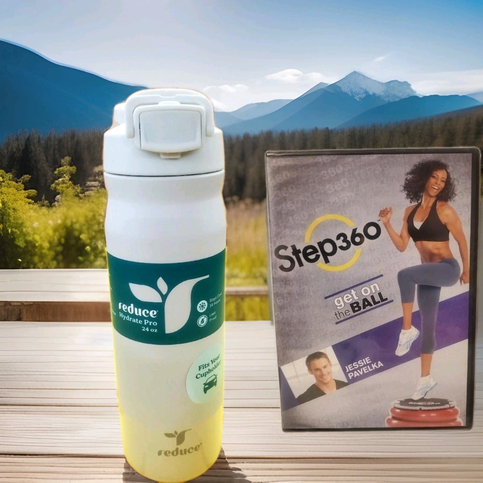 Step360 Fitness Bundle Jessie Pavelka DVD + Reduce Hydrate Pro 24oz Water Bottle