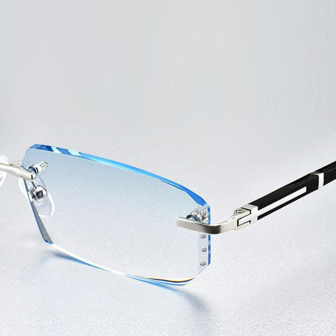 Progressive Multifocal Reading Glasses for Men Blue Light Blocking Titanium Arm