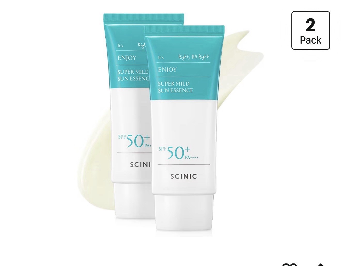 (Pack of 2) SCINIC Enjoy Super Mild Sun Essence 50ml (1.69 fl oz) SPF50+ PA++++