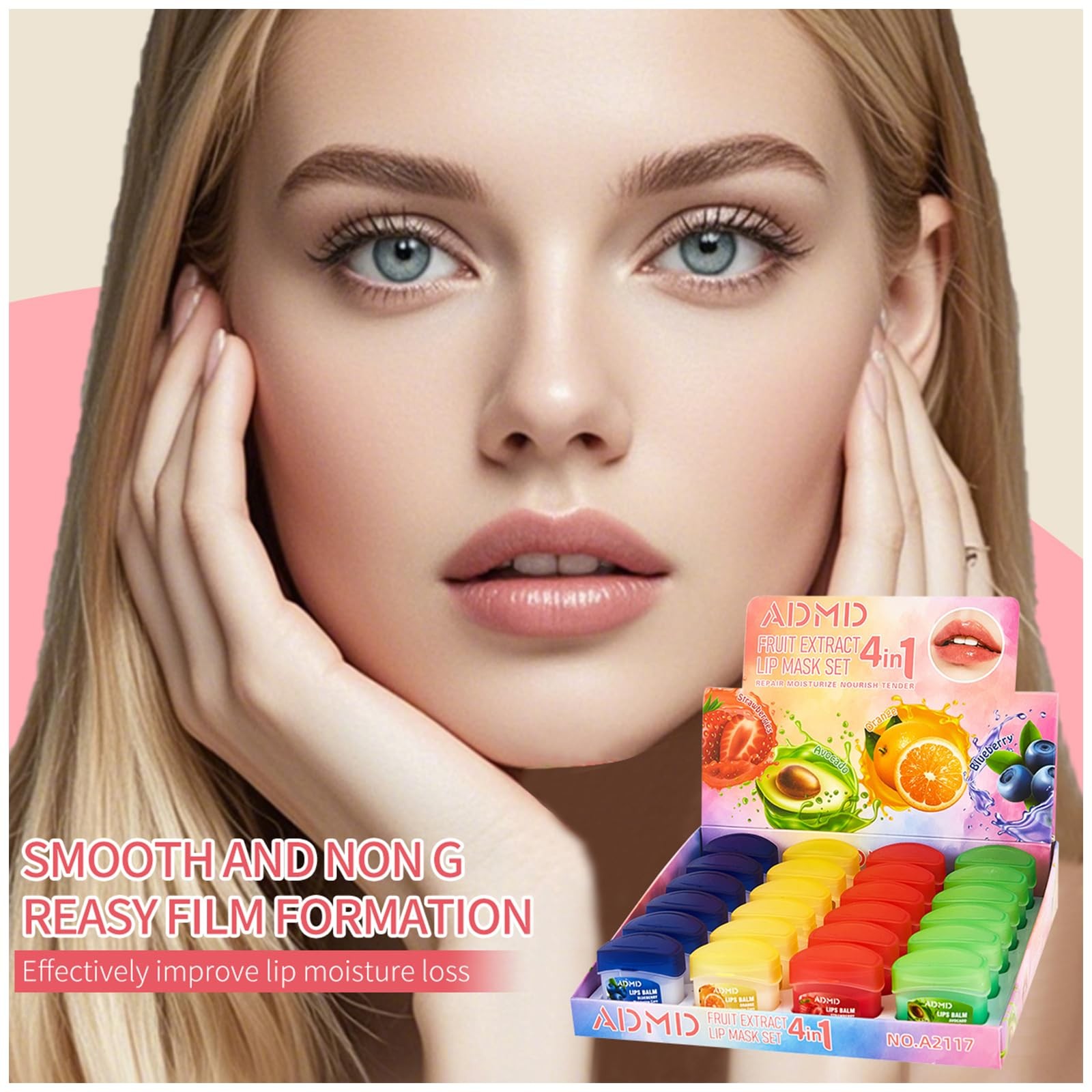 24-Pack Lip Balm Bulk Assorted Fruit 1 Count (Pack of 24), Sheer Multicolor