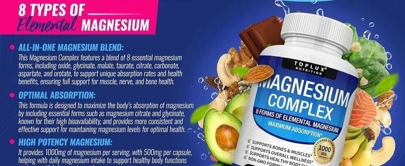 Magnesium Complex 1000mg – 90 Capsules for Bone, Muscle & Nervous System Support