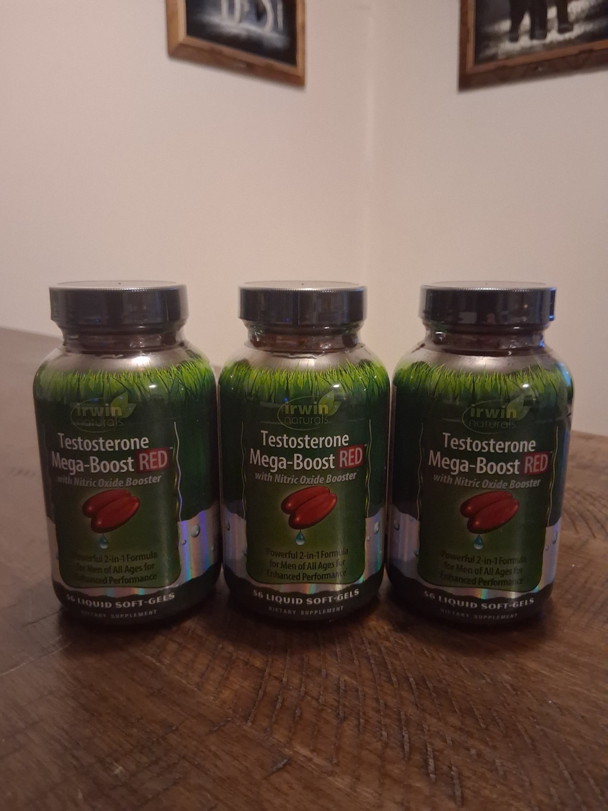 Irwin Naturals Testosterone Mega-Boost RED Lot of 3 bottles