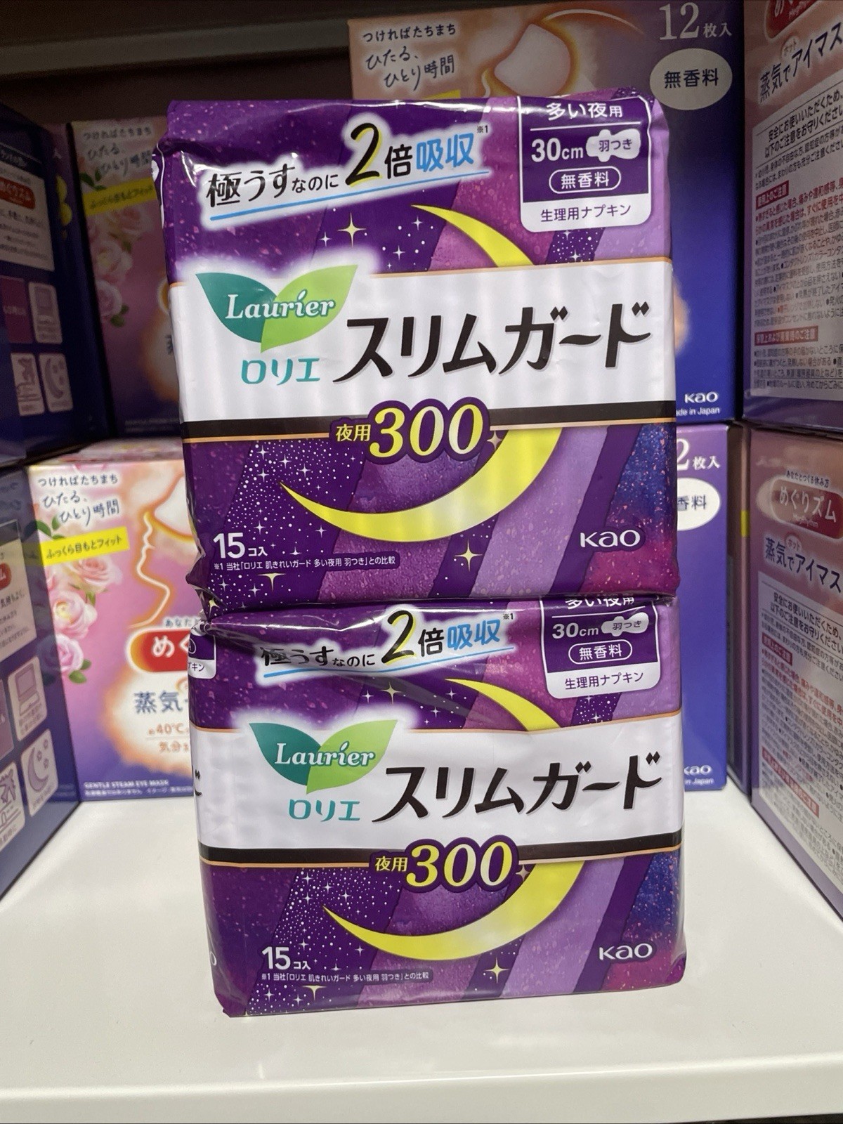 2x Kao Laurier Slim Guard Regular Sanitary Pads (30cm ) 15Pads