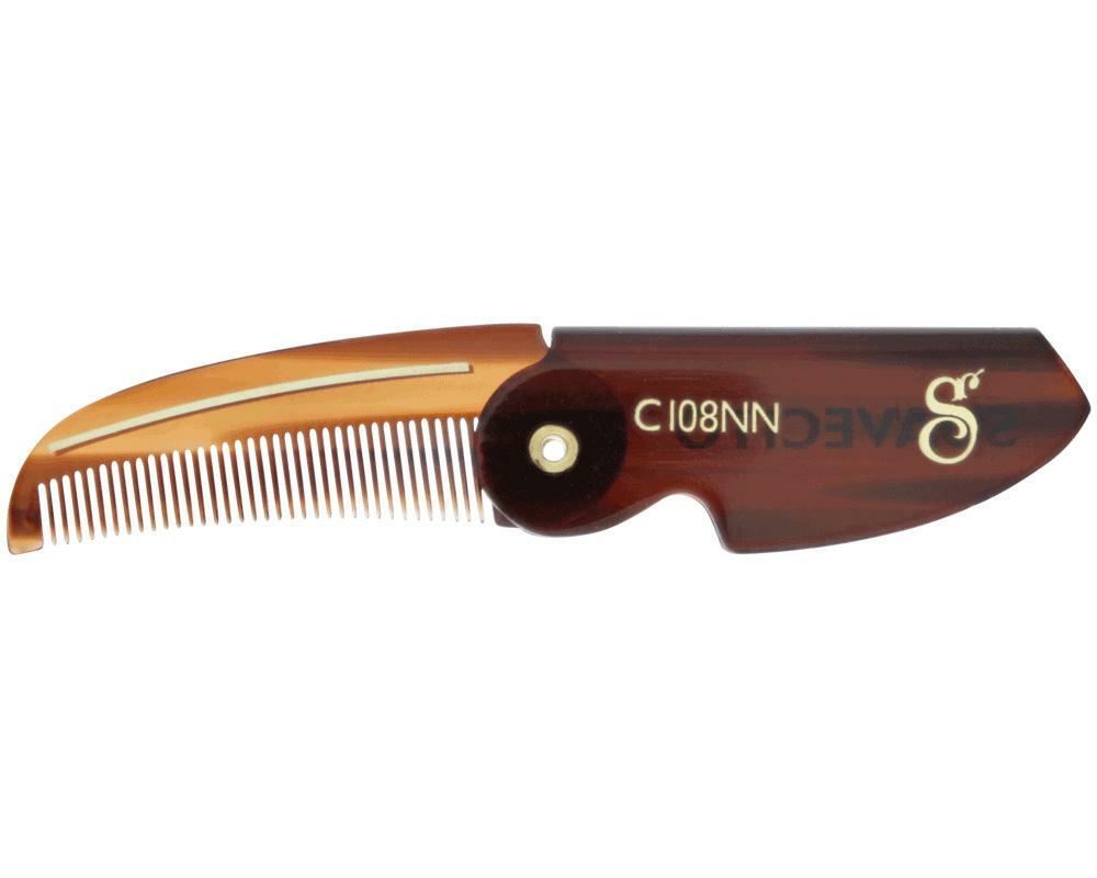 Suavecito Deluxe Folding Mustache Comb – Amber