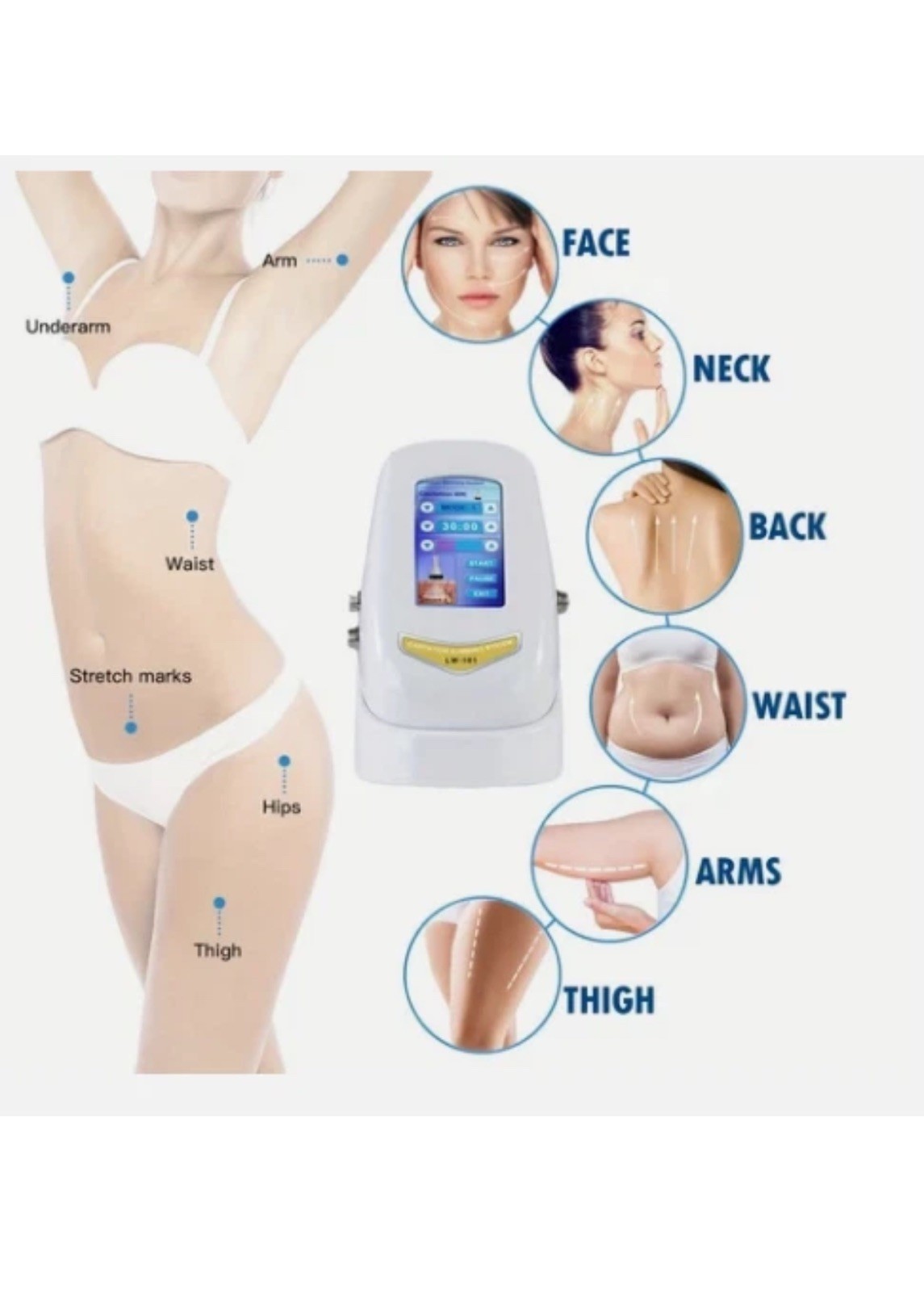 3-in-1 Beauty Massage Device Tools Body Facial Massager Slimming Instrument, USA