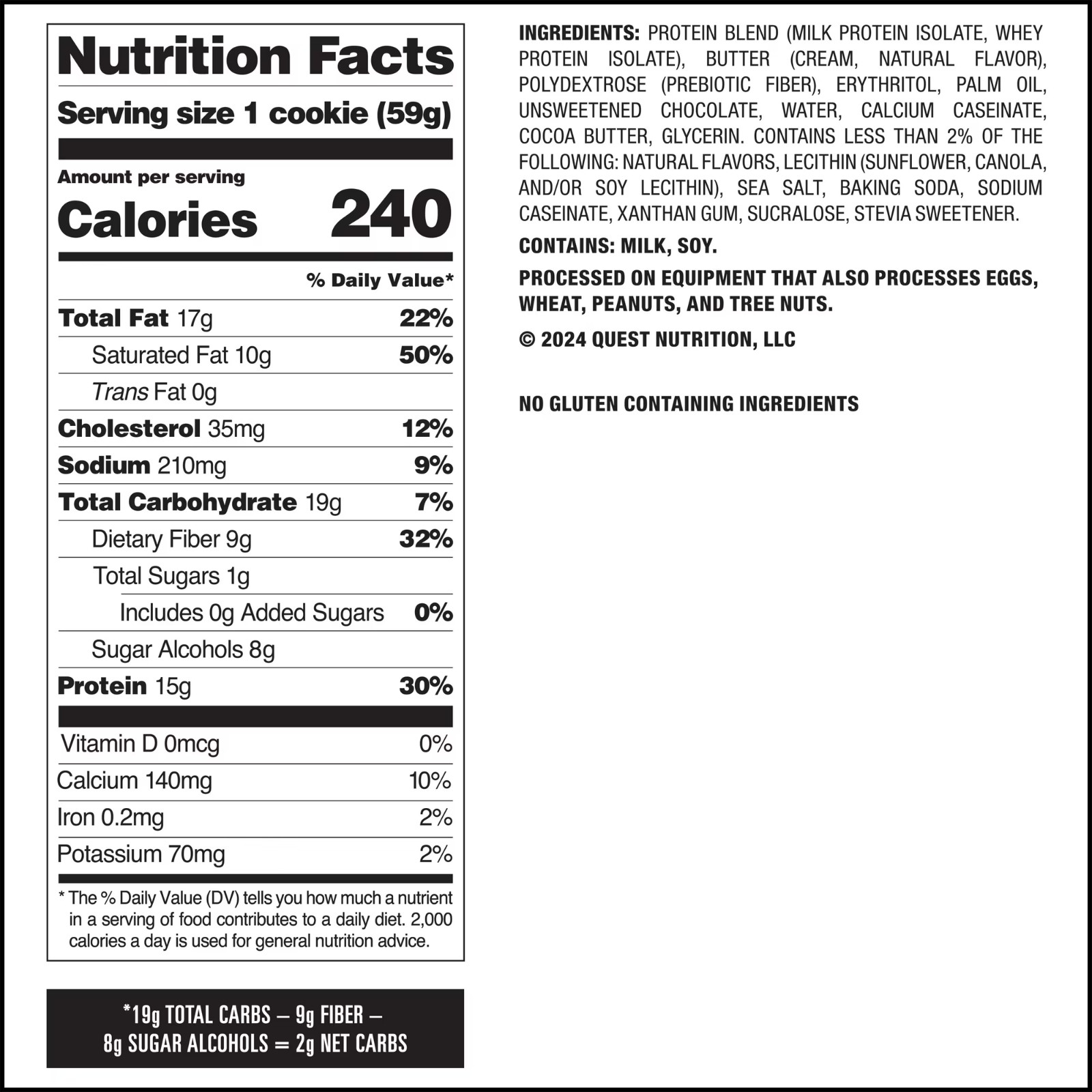 Quest Soft & Chewy Protein Cookie, High Protein, Chocolate Chip, 4 Count