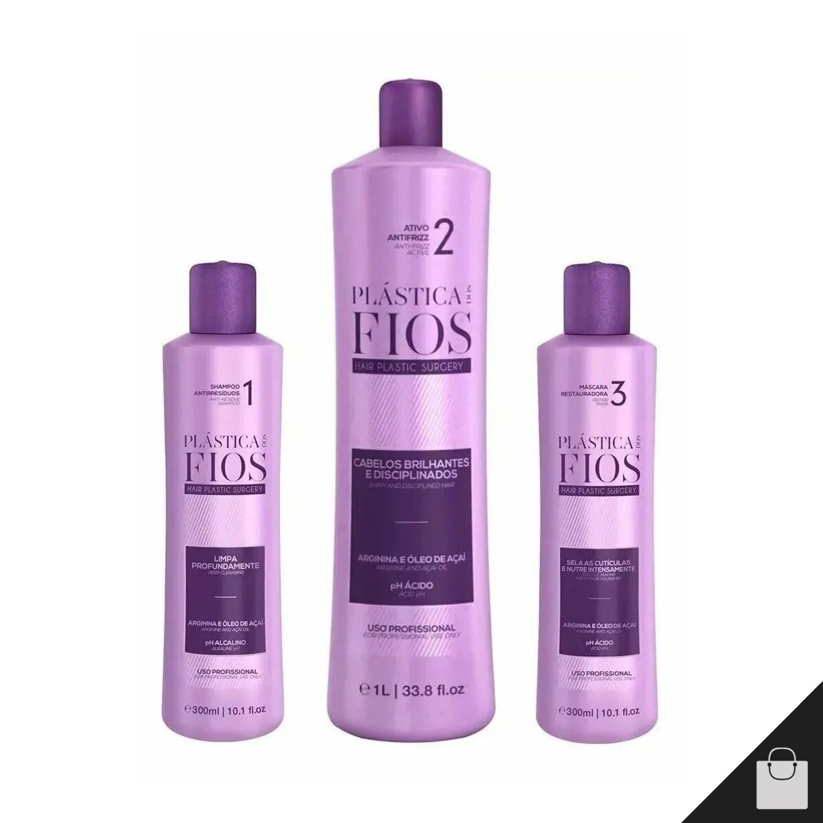 Cadiveu Plastica dos Fios Straightener Brazilian Keratin Hair Treatment 3 Steps