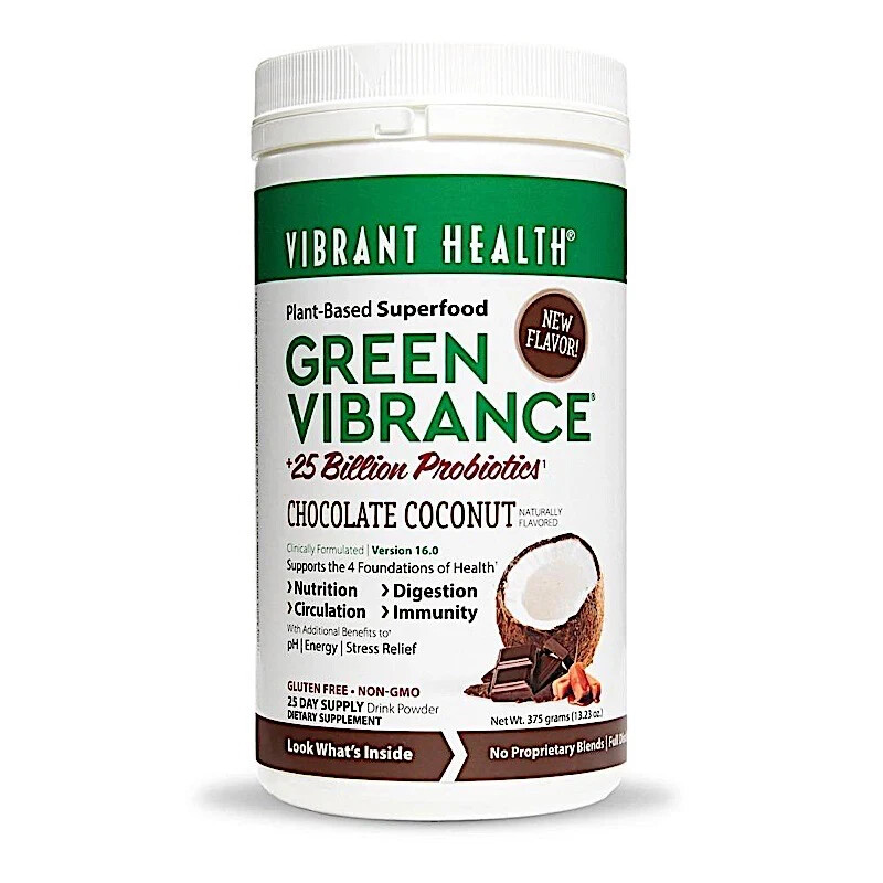 Vibrant Health Green Vibrance – Chocolate Coconut 12.35 oz (350 g)