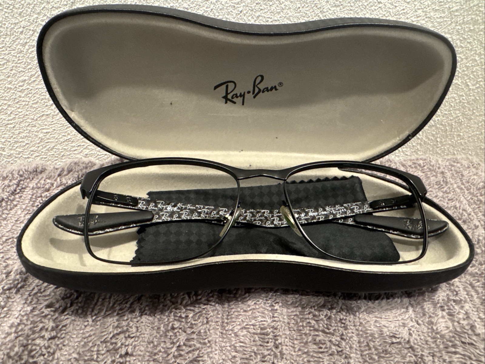 Ray Ban Eyeglasses, Frames Only, RB 8416, 2503, 55-17-145, Metal, Black & Case