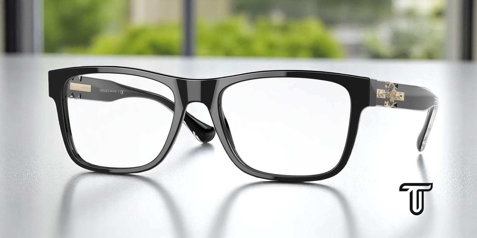 VERSACE VE3303 GB1 Rectangle Black Demo Lens 55 mm Men’s Eyeglasses