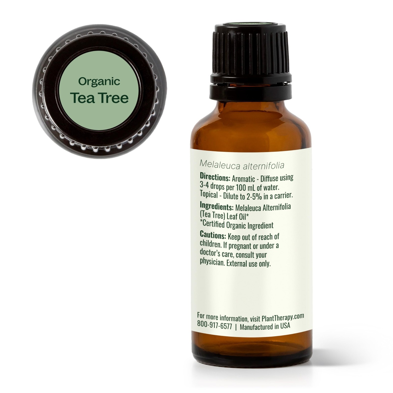 100% Pure Organic Tea Tree Oil – USDA Certified, Undiluted Aromatherapy, 30 mL