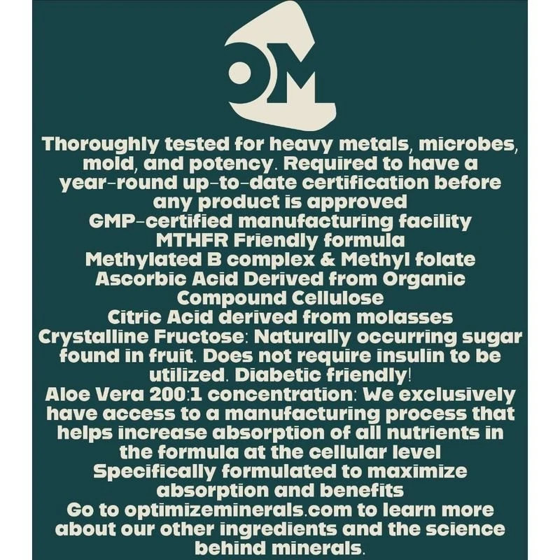 OPTIMIZE MINERALS DAILY MULTI-MINERAL FORMULA70+ lonic Trace Minerals
