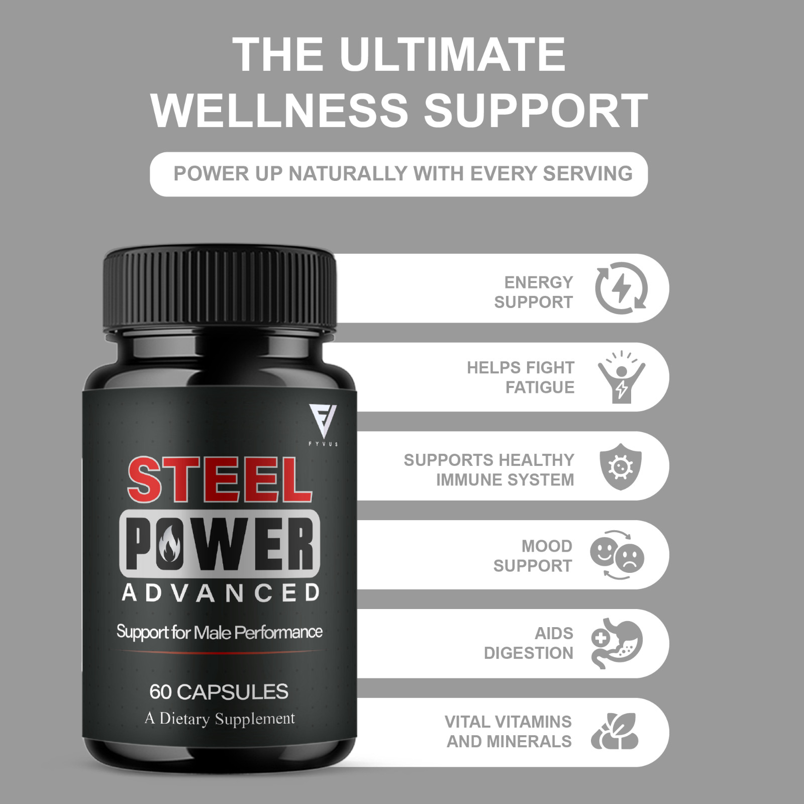 (2 Pack) Steel Power Advanced Performance Supplement, Steel Power (120 Capsules)