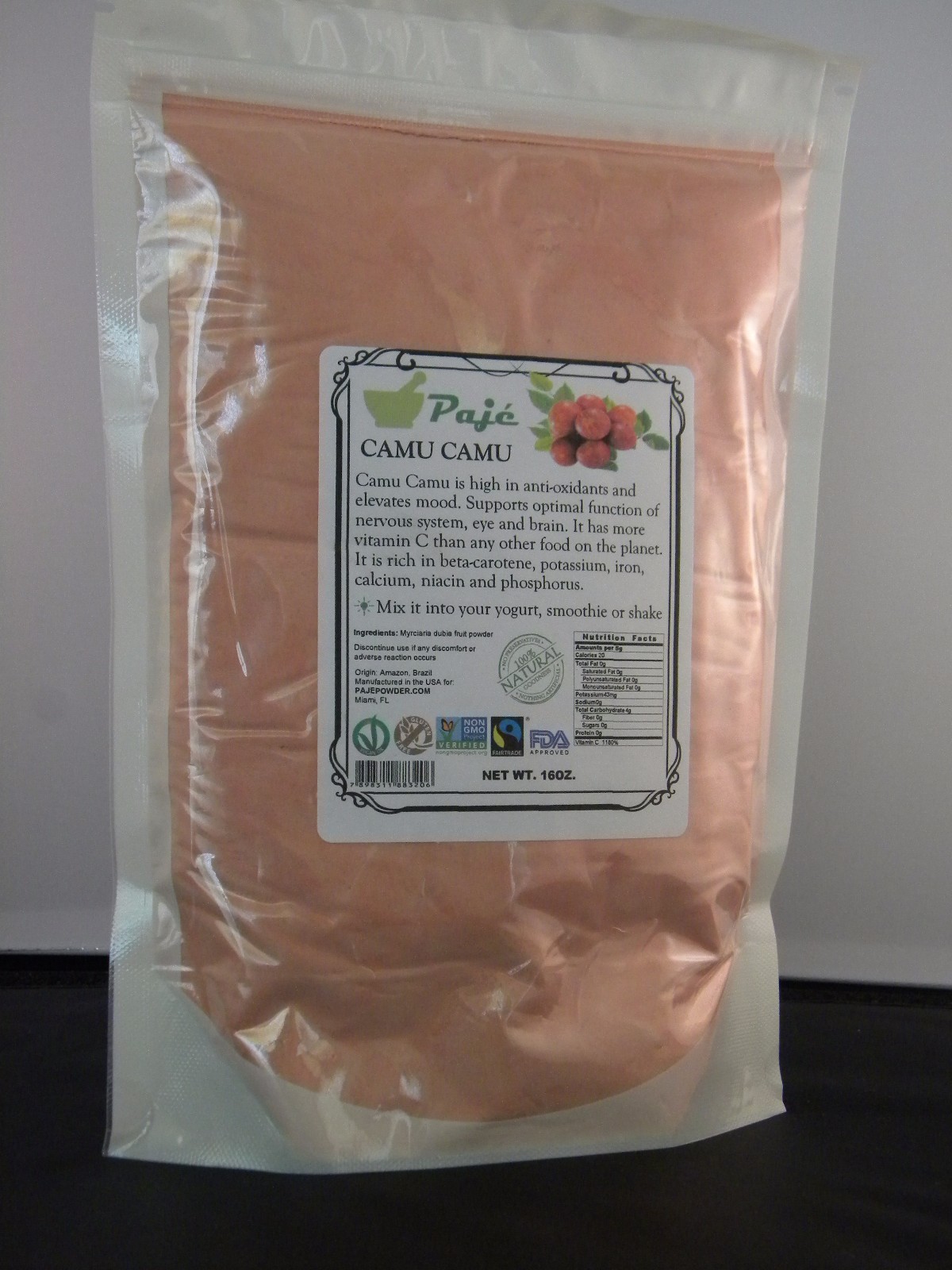 CAMU CAMU fruit powder 4oz 8oz 12oz 16oz 1lb 24oz 32oz 2lb 4lb 8lb – Paje brand
