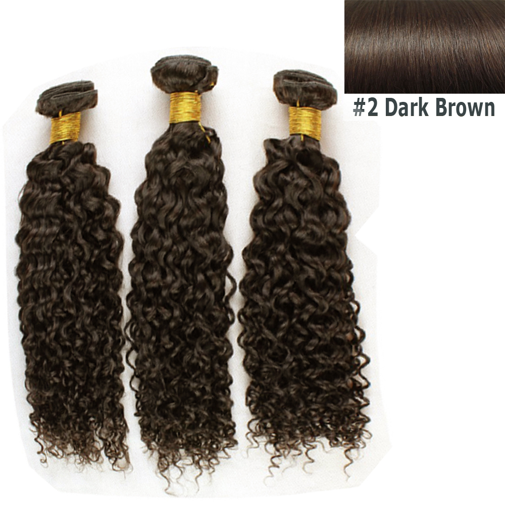 Virgin Brazilian Jerry Curl Human Hair One Bundle Sew In Hair Extension 5 Colors