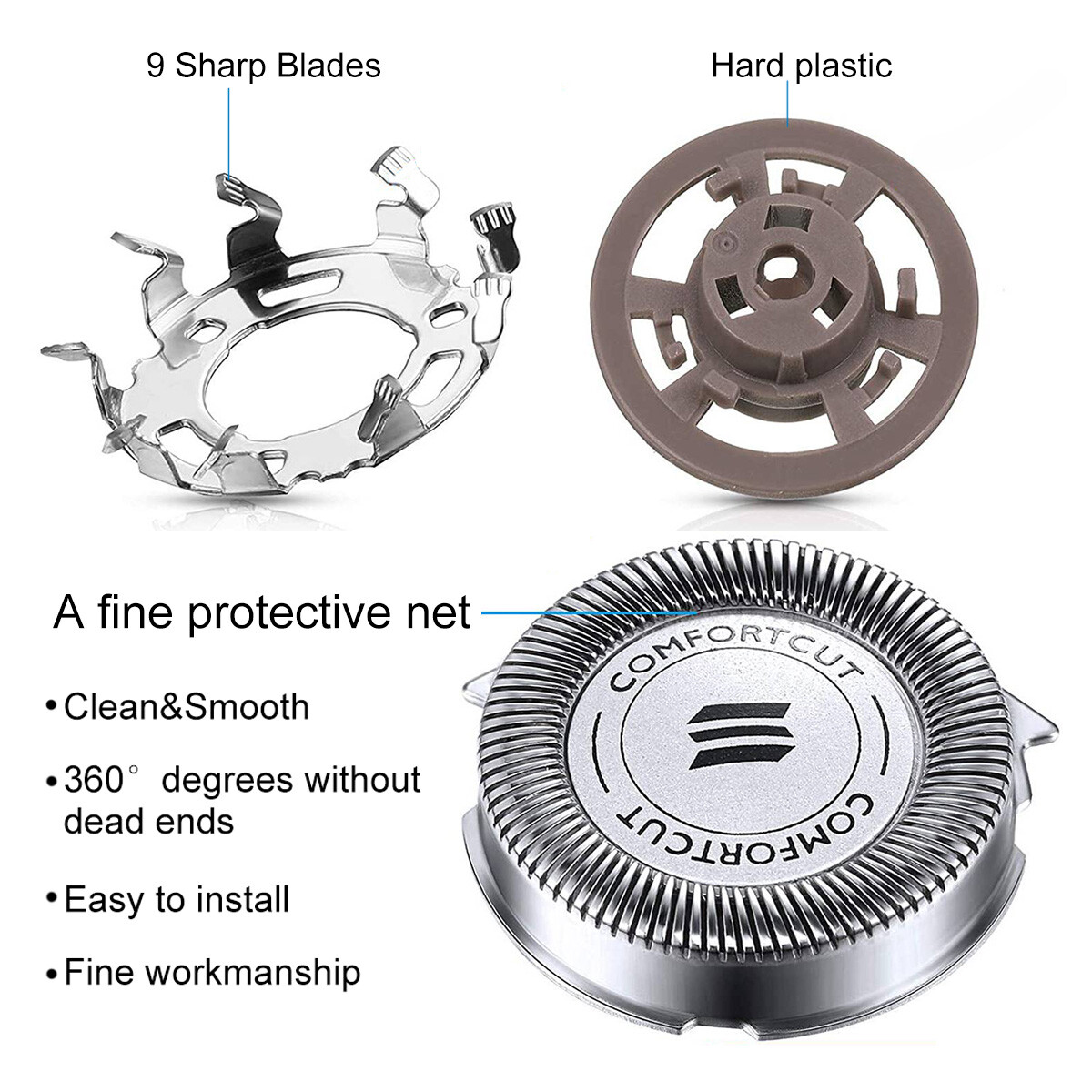 NEW SH30 Replacement Heads for Philips Norelco Series 3000 2000 1000 SH30 Blades