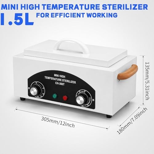 High Temperature Sterilizer Autoclave Machine, 110V 300W 1.5L Metal Tool