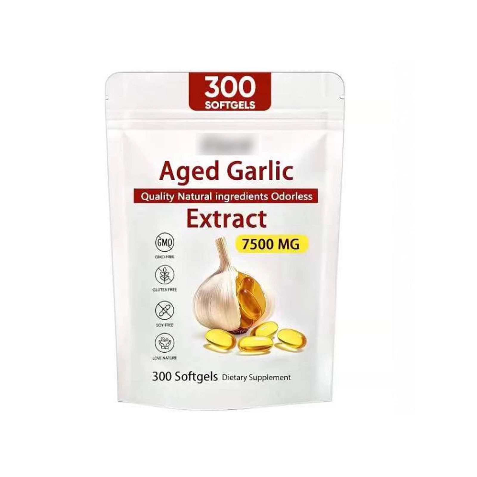 2Pack Elare Aged Garlic Extract, 300 Softgels, 7500mg Odorless Heart & Immune