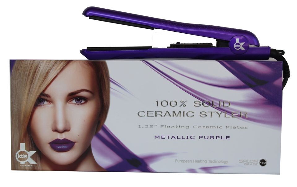 KOR Hair Straightener 100% Ceramic Pink & Purple Hair Iron 3 Years Warranty