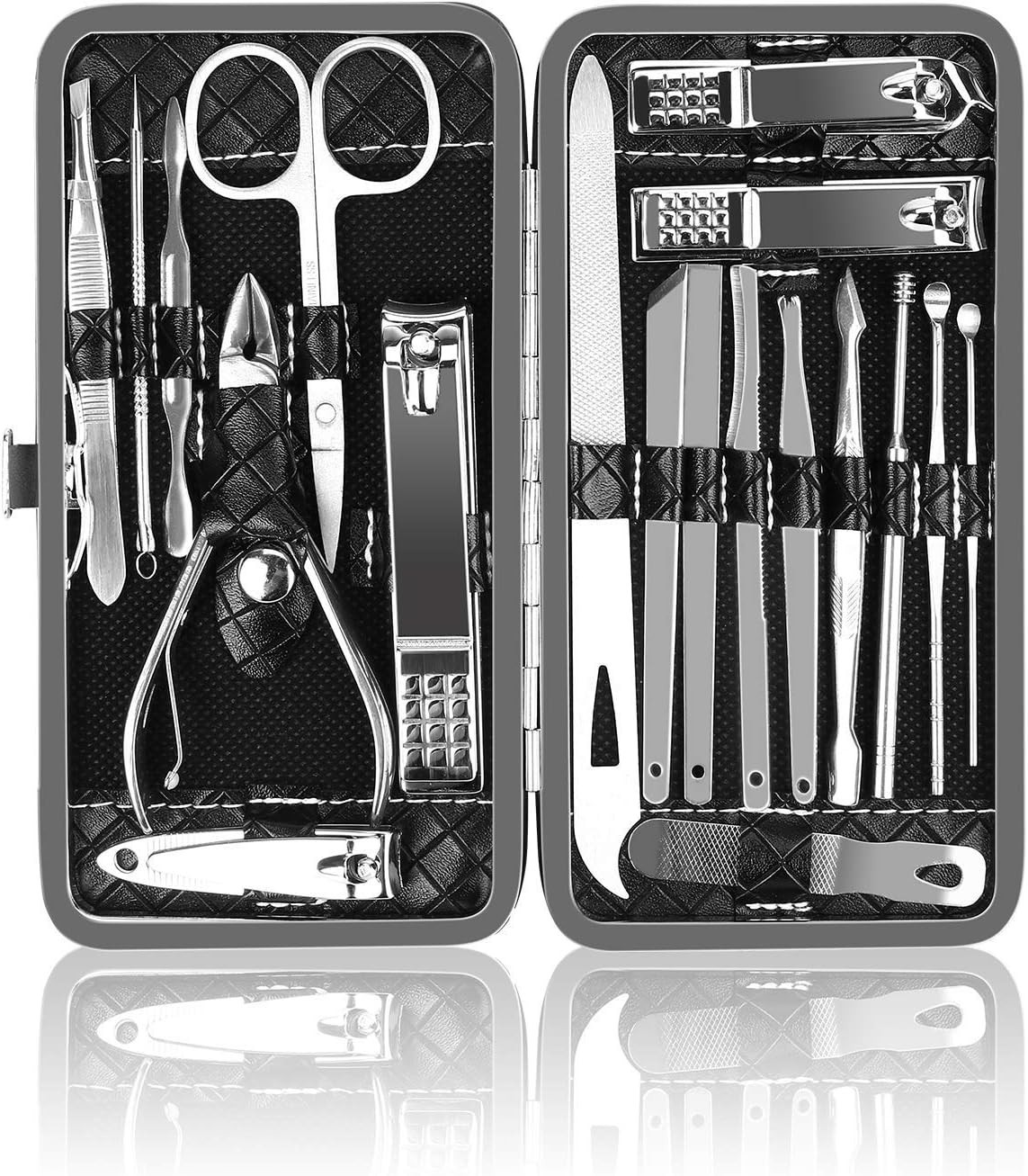 Nail Clipper Set OKOM 19PCS – Professional Manicure Nail Kit for Men Women