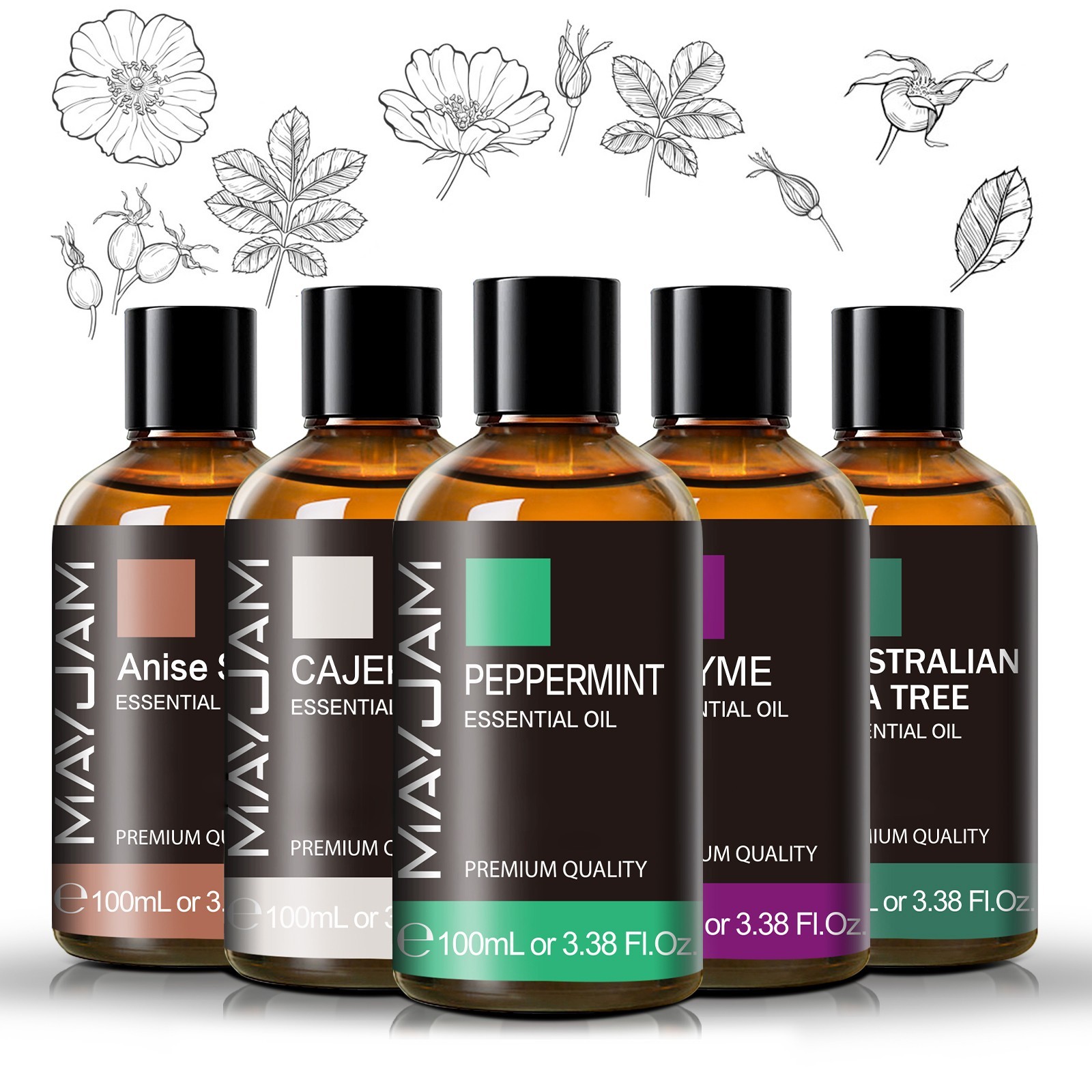MAYJAM 100 mL Essential Oils 100% Pure & Natural Therapeutic Grade Aromatherapy