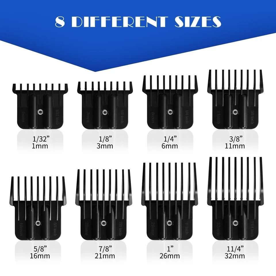 8 Pcs Trimmer Guards Fits for BaBylissPRO Barberology FX787 & FX726 Trimmer, …