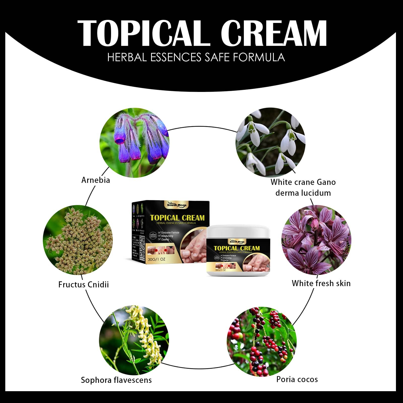 Herbal Topical Cream Soothing Dry Itching Skin Repairing Hand Foot Fungus Care