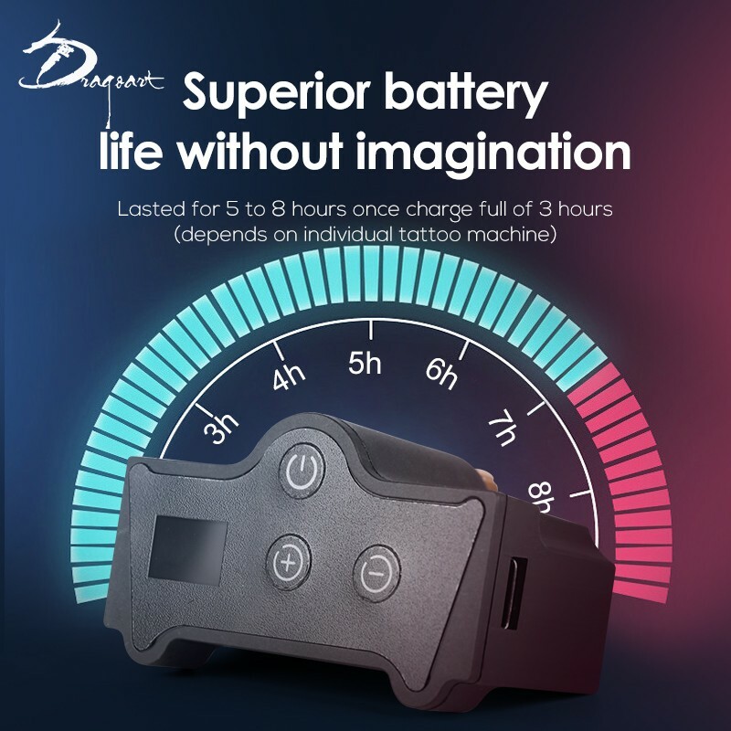 Wireless Tattoo Power Supply WX2 Rechargeable 1500mAh LED Easy Control Battery