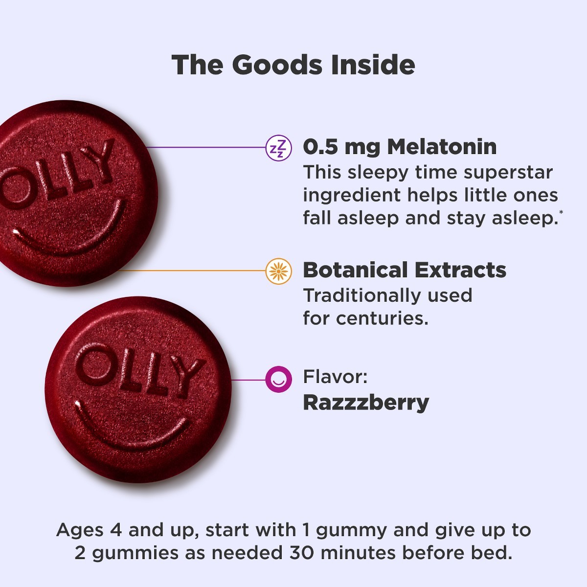OLLY Kids Sleep Multivitamins Gummies – 60ct: Vitamins, Package Quantity 60