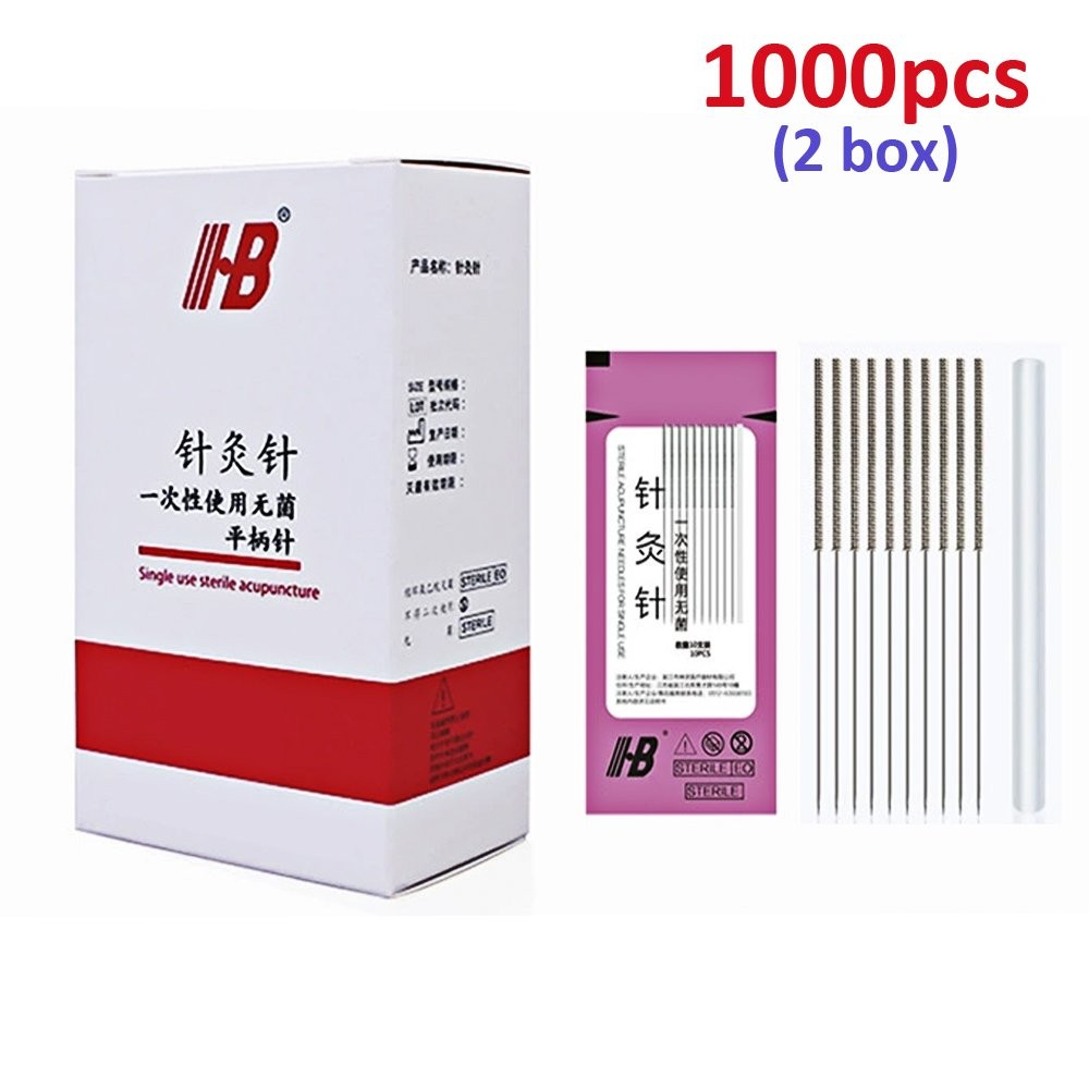 1000Pcs 0.25x30mm Disposable Acupuncture Manual Needles Sterile with Guide Tube