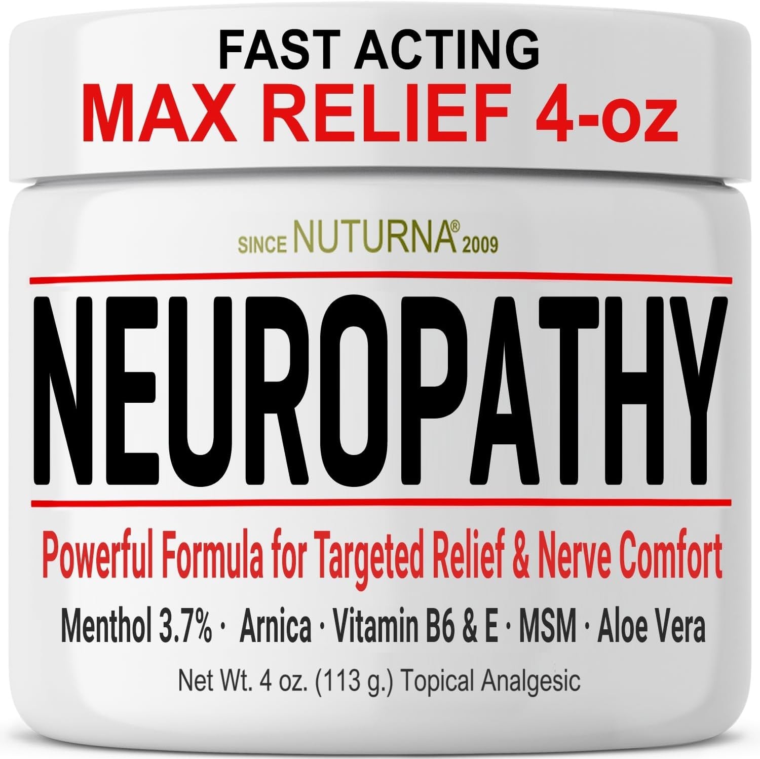 Neuropathy Relief Cream – Fast Acting for Feet, Hands, Legs & Toes