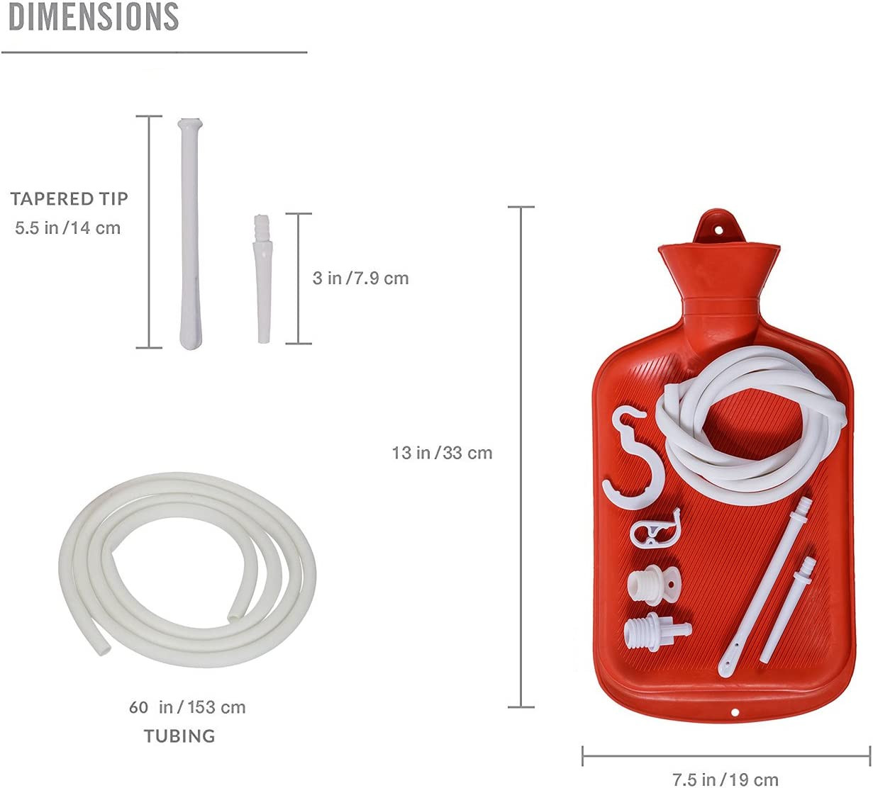Enema Bag Anal Douche for Men Women BPA Free (2 Quart) Hot Water Bottle – Coffee