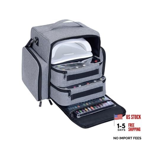 Nail Polish Organizer Holds 60 Bottles and a Nail Lamp,Portable Travel Grey
