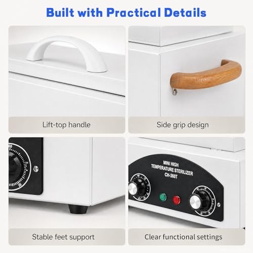 High Temperature Sterilizer Autoclave Machine, 110V 300W 1.5L Metal Tool