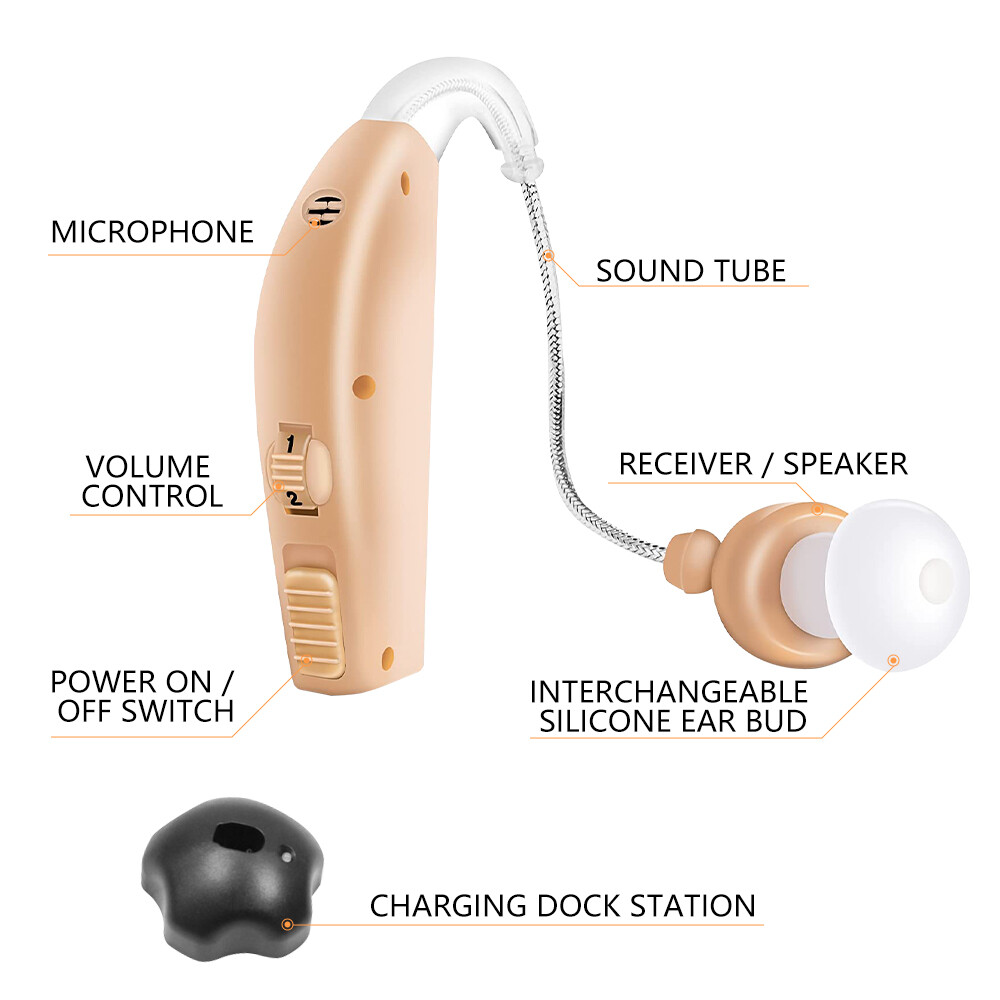Rechargeable Hearing Aid Sound Amplifier Elderly Ear Hearing Aid For The Deaf