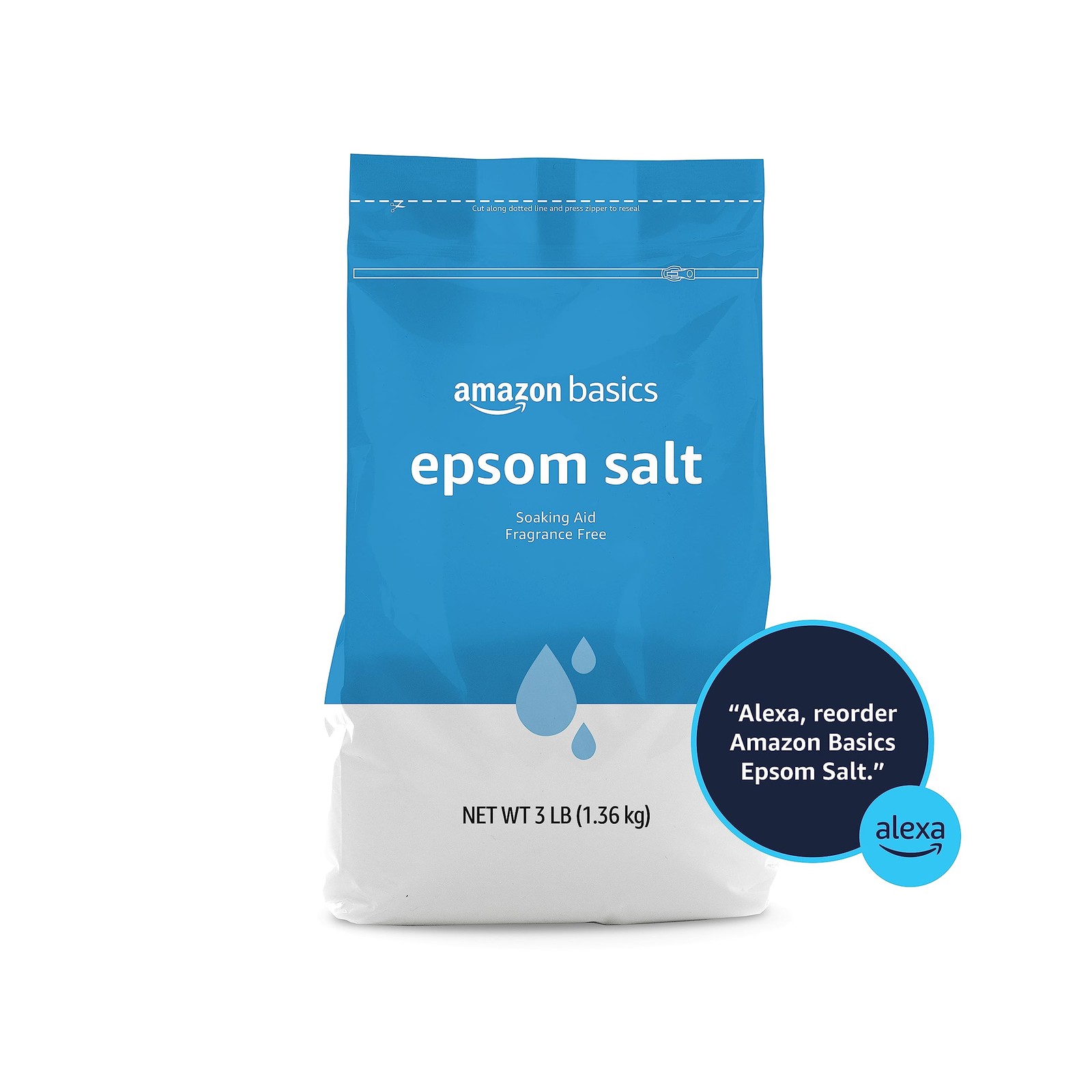 Amazon Basics Epsom Salt Soak Unscented Magnesium Sulfate USP Muscle and Feet