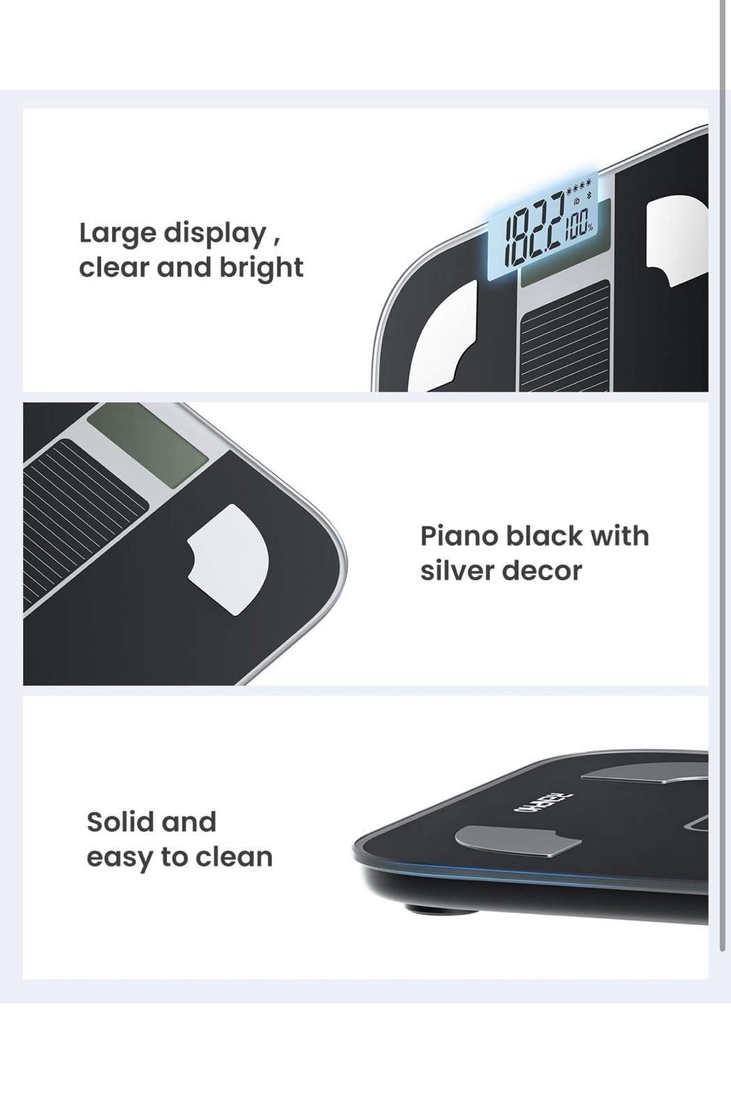 RENPHO Scale for Body Weight Battery-Free Solar Power Digital Bathroom Smart …